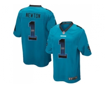 Nike Carolina Panthers #1 Cam Newton Blue Alternate Men's Stitched NFL Limited Strobe Jersey