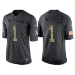 Nike Carolina Panthers #1 Cam Newton Men's Stitched Black NFL Salute to Service Limited Jerseys