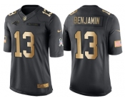 Nike Carolina Panthers #13 Kelvin Benjamin Anthracite 2016 Christmas Gold Men's NFL Limited Salute to Service Jersey