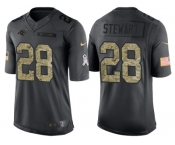 Nike Carolina Panthers #28 Jonathan Stewart Men's Stitched Black NFL Salute to Service Limited Jerseys