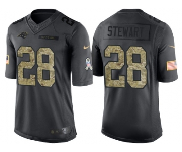 Nike Carolina Panthers #28 Jonathan Stewart Men's Stitched Black NFL Salute to Service Limited Jerseys