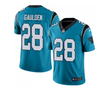 Nike Carolina Panthers #28 Rashaan Gaulden Blue Men Stitched NFL Limited Rush Jersey