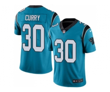 Nike Carolina Panthers #30 Stephen Curry Blue Men's Stitched NFL Limited Rush Jersey