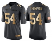 Nike Carolina Panthers #54 Shaq Thompson Anthracite 2016 Christmas Gold Men's NFL Limited Salute to Service Jersey