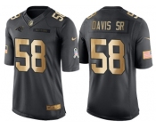 Nike Carolina Panthers #58 Thomas Davis Sr Anthracite 2016 Christmas Gold Men's NFL Limited Salute to Service Jersey