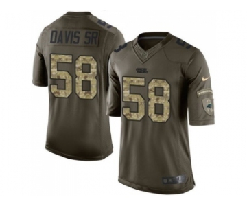 Nike Carolina Panthers #58 Thomas Davis Sr Green Salute to Service Jersey(Limited)