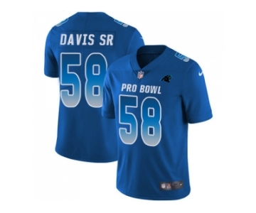 Nike Carolina Panthers #58 Thomas Davis Sr Royal Men Stitched NFL Limited NFC 2018 Pro Bowl Jersey