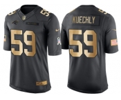 Nike Carolina Panthers #59 Luke Kuechly Anthracite 2016 Christmas Day Gold Men's NFL Limited Salute to Service Jersey