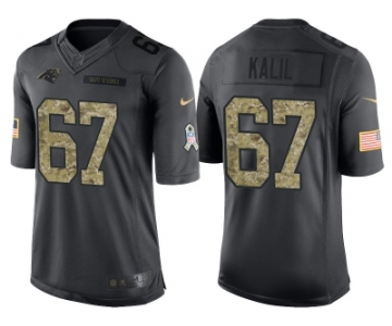 Nike Carolina Panthers #67 Ryan Kalil Men's Stitched Black NFL Salute to Service Limited Jerseys