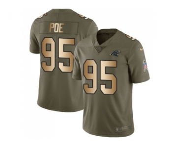 Nike Carolina Panthers #95 Dontari Poe Olive Gold Men Stitched NFL Limited 2017 Salute To Service Jersey