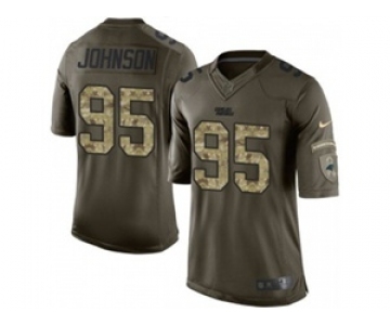 nike nfl jerseys carolina panthers #95 johnson army green[nike Limited Salute To Service]