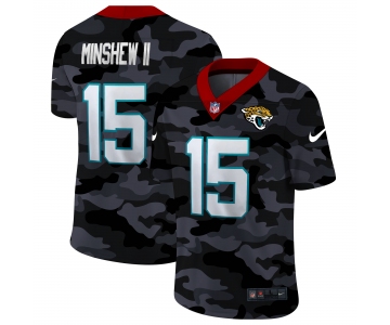 Jacksonville Jaguars #15 Gardner Minshew II Men's Nike 2020 Black CAMO Vapor Untouchable Limited Stitched NFL Jersey