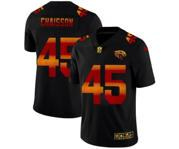 Jacksonville Jaguars #45 K'Lavon Chaisson Men's Black Nike Red Orange Stripe Vapor Limited NFL Jersey