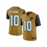 Men Nike Jacksonville Jaguars #10 Jaelen Strong Limited Gold Rush Vapor Untouchable NFL Jersey