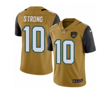 Men Nike Jacksonville Jaguars #10 Jaelen Strong Limited Gold Rush Vapor Untouchable NFL Jersey