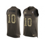 Men Nike Jacksonville Jaguars #10 Jaelen Strong Limited Green Salute to Service Tank Top NFL Jersey