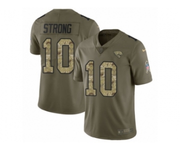 Men Nike Jacksonville Jaguars #10 Jaelen Strong Limited Olive Camo 2017 Salute to Service NFL Jersey