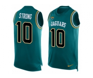 Men Nike Jacksonville Jaguars #10 Jaelen Strong Limited Teal Green Player Name & Number Tank Top NFL Jersey