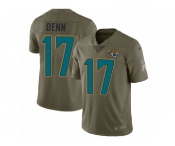 Men Nike Jacksonville Jaguars #17 Arrelious Benn Limited Olive 2017 Salute to Service NFL Jersey