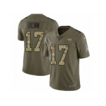 Men Nike Jacksonville Jaguars #17 Arrelious Benn Limited Olive Camo 2017 Salute to Service NFL Jersey