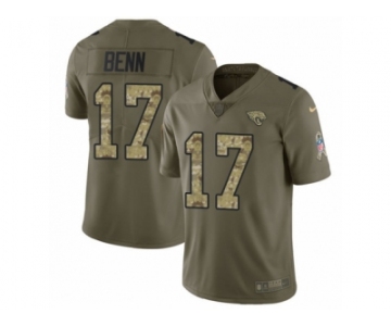 Men Nike Jacksonville Jaguars #17 Arrelious Benn Limited Olive Camo 2017 Salute to Service NFL Jersey