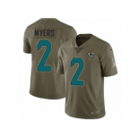 Men Nike Jacksonville Jaguars #2 Jason Myers Limited Olive 2017 Salute to Service NFL Jersey