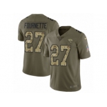 Men Nike Jacksonville Jaguars #27 Leonard Fournette Limited Olive Camo 2017 Salute to Service NFL Jersey