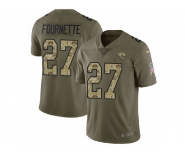 Men Nike Jacksonville Jaguars #27 Leonard Fournette Limited Olive Camo 2017 Salute to Service NFL Jersey