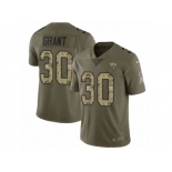 Men Nike Jacksonville Jaguars #30 Corey Grant Limited Olive Camo 2017 Salute to Service NFL Jersey