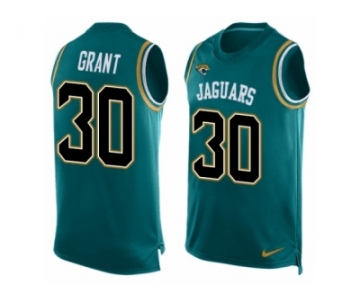 Men Nike Jacksonville Jaguars #30 Corey Grant Limited Teal Green Player Name & Number Tank Top NFL Jersey