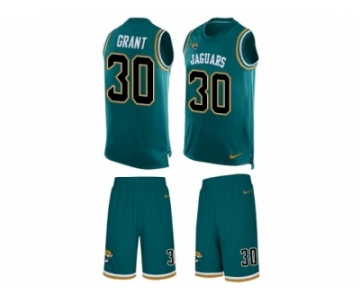 Men Nike Jacksonville Jaguars #30 Corey Grant Limited Teal Green Tank Top Suit NFL Jersey