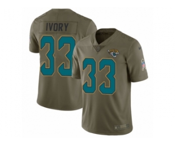 Men Nike Jacksonville Jaguars #33 Chris Ivory Limited Olive 2017 Salute to Service NFL Jersey