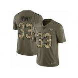 Men Nike Jacksonville Jaguars #33 Chris Ivory Limited Olive Camo 2017 Salute to Service NFL Jersey