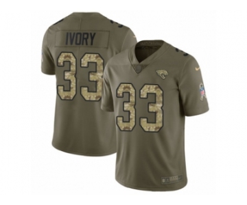 Men Nike Jacksonville Jaguars #33 Chris Ivory Limited Olive Camo 2017 Salute to Service NFL Jersey