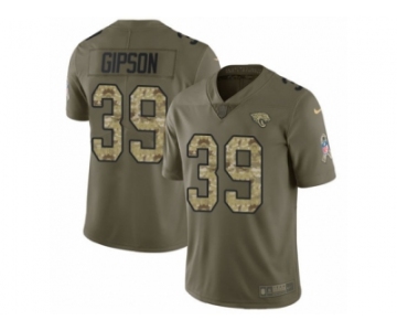 Men Nike Jacksonville Jaguars #39 Tashaun Gipson Limited Olive Camo 2017 Salute to Service NFL Jersey