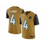 Men Nike Jacksonville Jaguars #4 Josh Lambo Limited Gold Rush Vapor Untouchable NFL Jersey