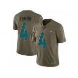 Men Nike Jacksonville Jaguars #4 Josh Lambo Limited Olive 2017 Salute to Service NFL Jersey