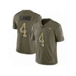 Men Nike Jacksonville Jaguars #4 Josh Lambo Limited Olive Camo 2017 Salute to Service NFL Jersey