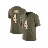 Men Nike Jacksonville Jaguars #4 Josh Lambo Limited Olive Gold 2017 Salute to Service NFL Jersey