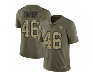 Men Nike Jacksonville Jaguars #46 Carson Tinker Limited Olive Camo 2017 Salute to Service NFL Jersey