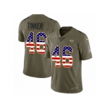 Men Nike Jacksonville Jaguars #46 Carson Tinker Limited Olive USA Flag 2017 Salute to Service NFL Jersey