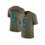 Men Nike Jacksonville Jaguars #5 Blake Bortles Limited Olive 2017 Salute to Service NFL Jersey