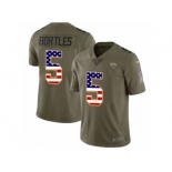 Men Nike Jacksonville Jaguars #5 Blake Bortles Limited Olive USA Flag 2017 Salute to Service NFL Jersey