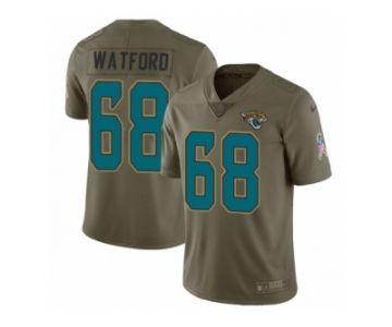 Men Nike Jacksonville Jaguars #68 Earl Watford Limited Olive 2017 Salute to Service NFL Jersey