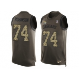 Men Nike Jacksonville Jaguars #74 Cam Robinson Limited Green Salute to Service Tank Top NFL Jersey