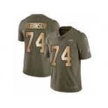 Men Nike Jacksonville Jaguars #74 Cam Robinson Limited Olive Gold 2017 Salute to Service NFL Jersey