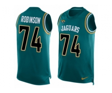 Men Nike Jacksonville Jaguars #74 Cam Robinson Limited Teal Green Player Name & Number Tank Top NFL Jersey