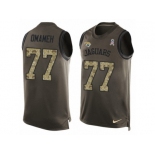 Men Nike Jacksonville Jaguars #77 Patrick Omameh Limited Green Salute to Service Tank Top NFL Jersey