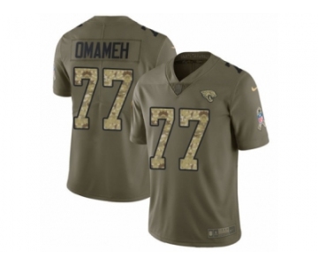 Men Nike Jacksonville Jaguars #77 Patrick Omameh Limited Olive Camo 2017 Salute to Service NFL Jersey