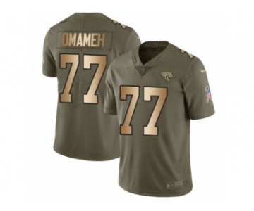 Men Nike Jacksonville Jaguars #77 Patrick Omameh Limited Olive Gold 2017 Salute to Service NFL Jersey